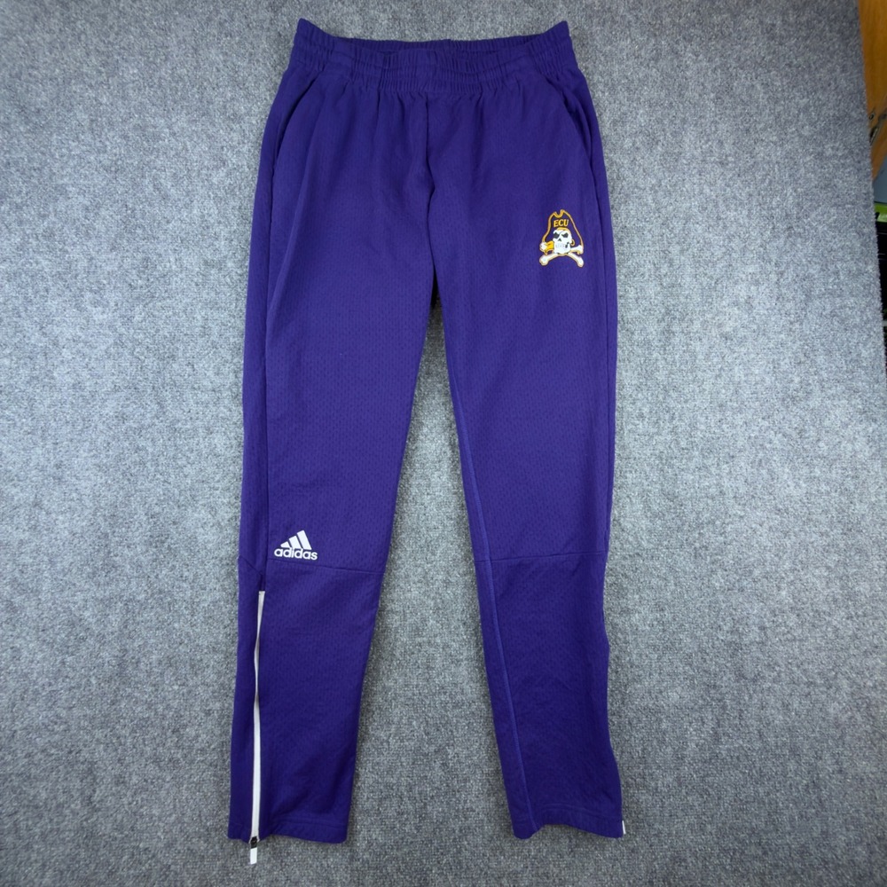 Adidas ECU Pirates Mens Medium Purple Climalite Mesh Ankle Zip Track Pants